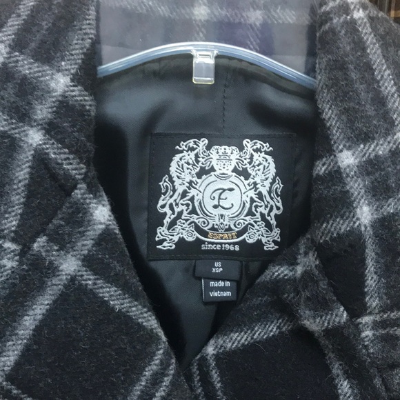 NWT,Esprit Petite Women thick wool coat,black/grey - Picture 4 of 16